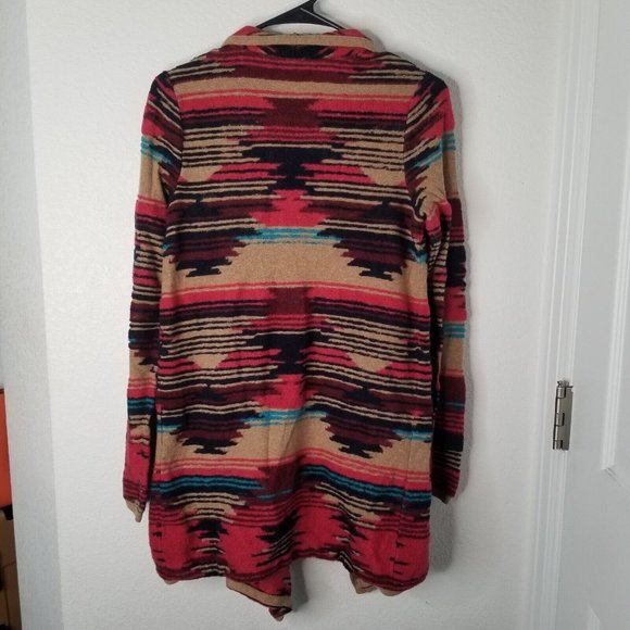 Lucky Brand Aztec Drape Long Sleeve Cardigan Size Medium - Picture 7 of 9